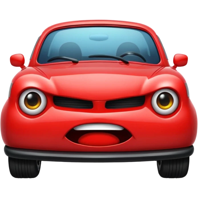 angry red car cute emoji