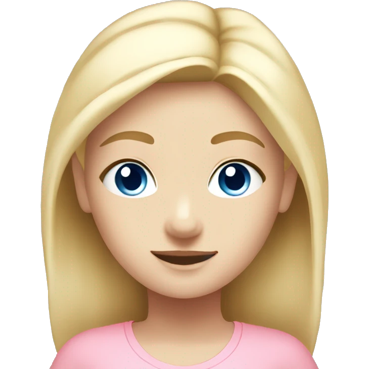 blonde yoga girl blue eyes light pink clothes n emoji