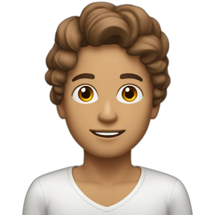 Persona blanca con rulos color castaño emoji