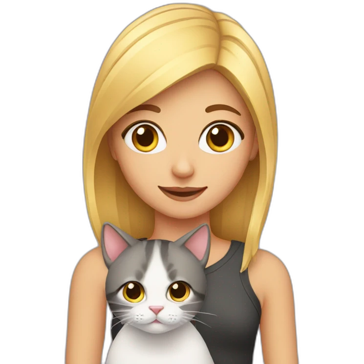 girl with cat emoji