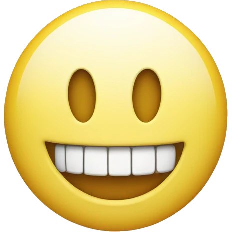 Smiling emoji with yellow bone in its mouth  emoji