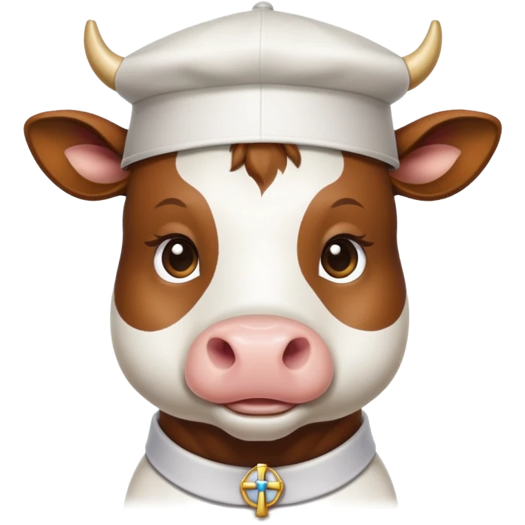 Cow wearing a priest hat  emoji
