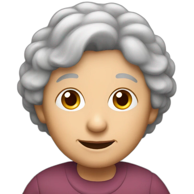 Granny with grandfather in question emoji