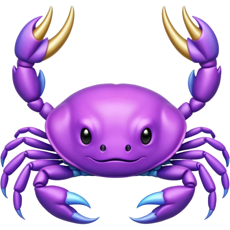 a purple crab with a unicorn horn emoji