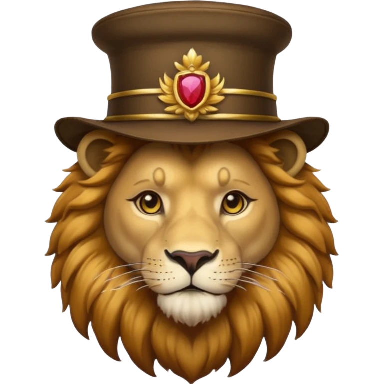lion wearing hat emoji