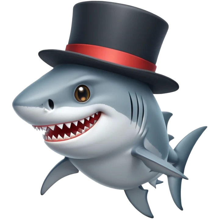 shark wearing a top hat emoji