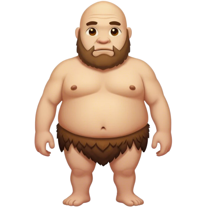 Bald fat caveman body emoji