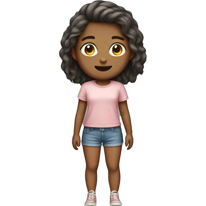 Girl wearing short shorts and shirt emoji