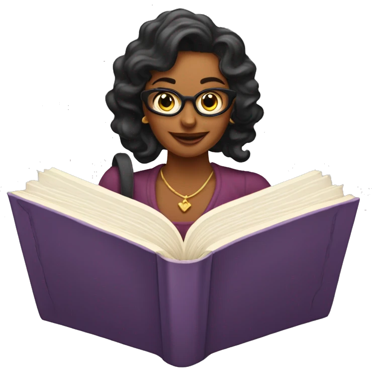 Open book that says Bookish Vixen in script writing emoji