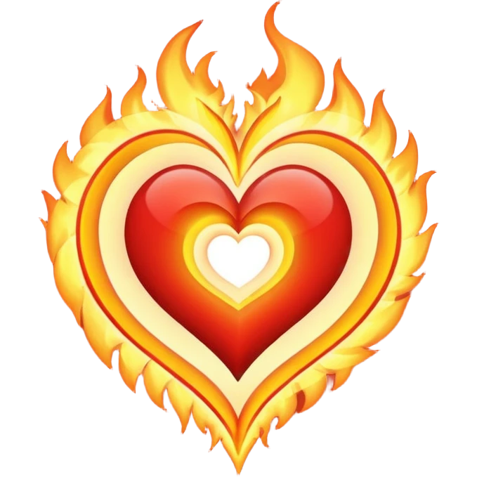 heart spiral and fire emoji