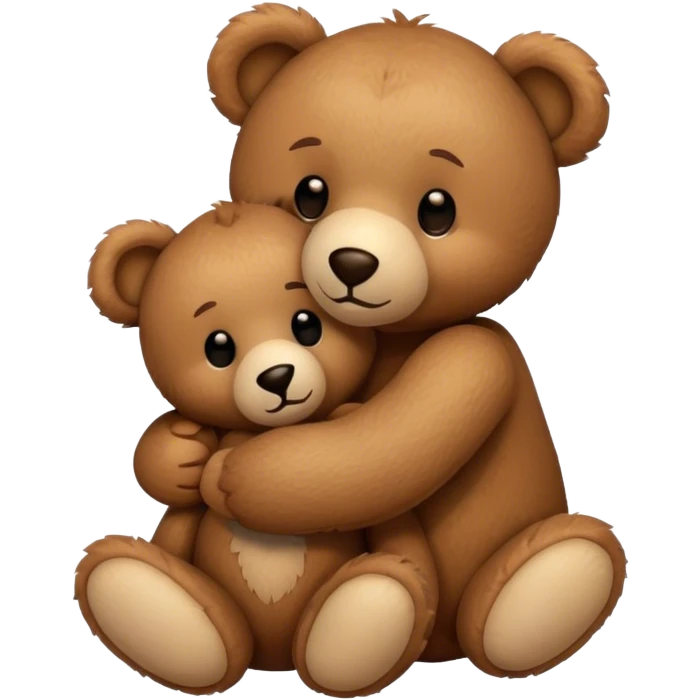 Teddy hugging another teddy emoji