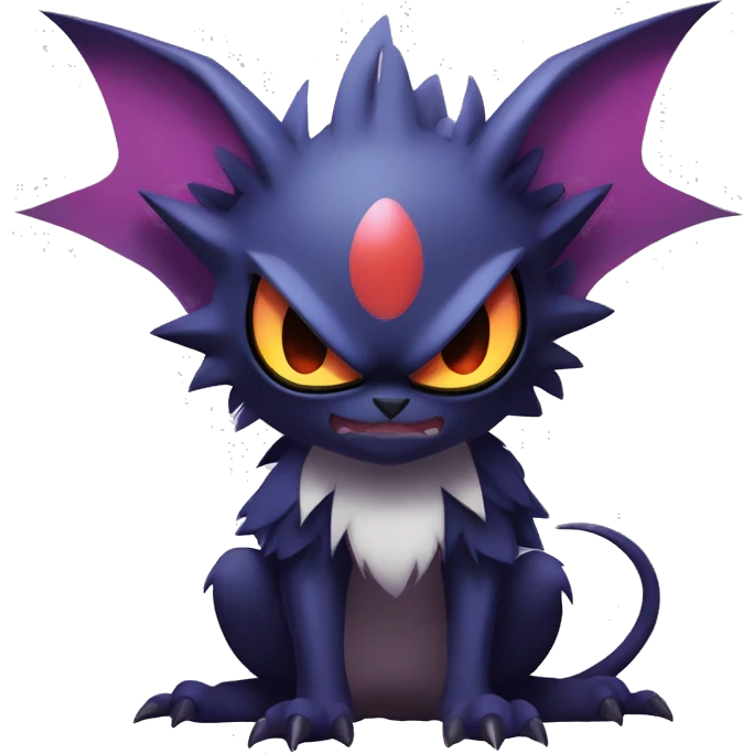 Edgy Cool Kawaii Litten-Noivern-Noibat-Absol-Pokémon Full Body emoji