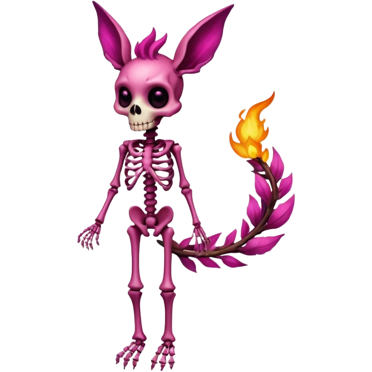 Magenta Skinny skeletal Skeleton-Flareon-fairy emoji