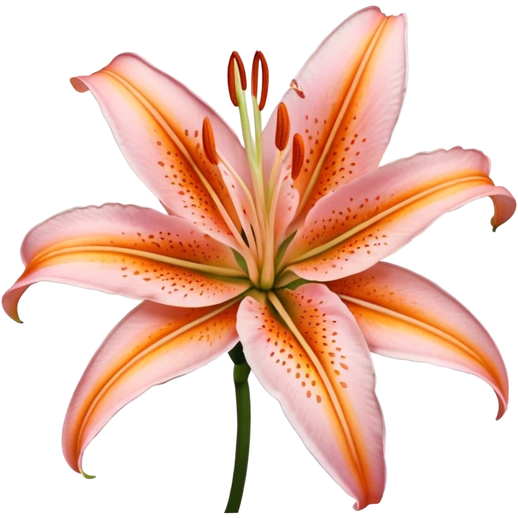 light pink and orange oriental lily close-up emoji