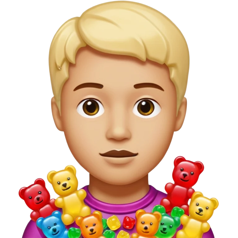 person made of candy, with accessories from candy emoji