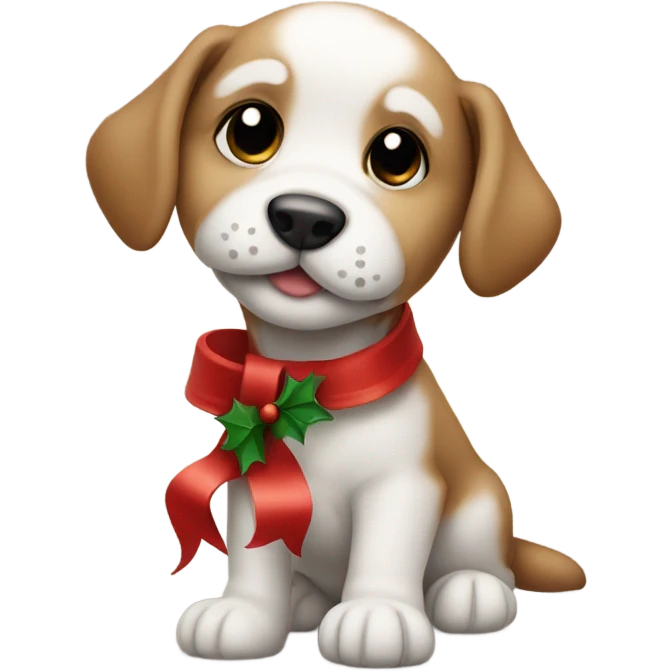 Christmas puppy emoji