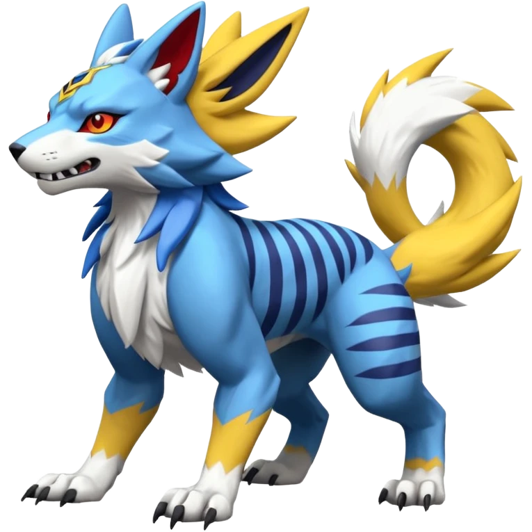 WereGarurumon-Zeraora-Renamon-fusion-hybrid-creature (full body emoji