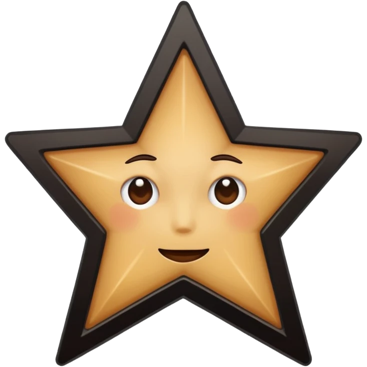 wooden wall picture frame of a star no eyes emoji
