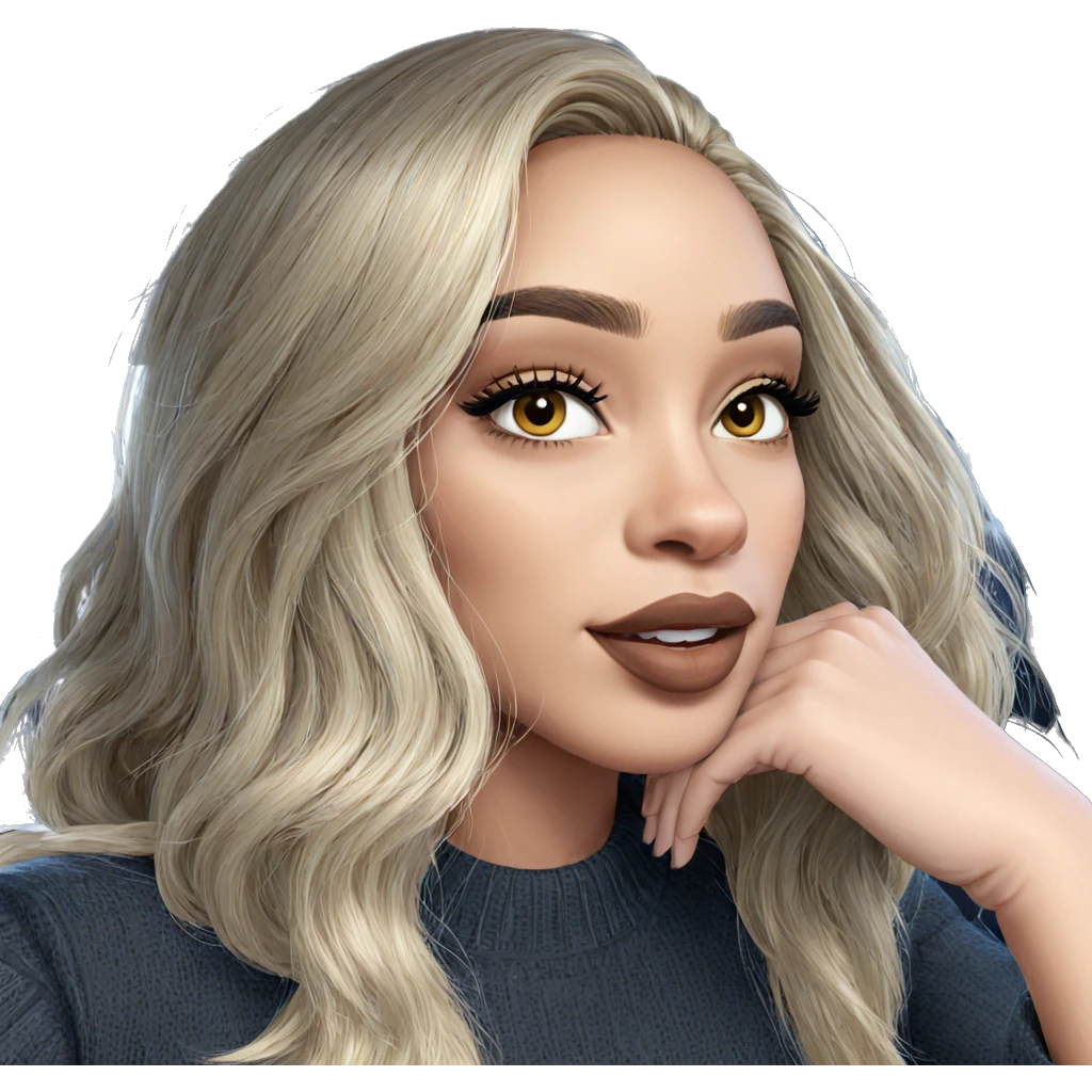 blonde girl in a sweater emoji