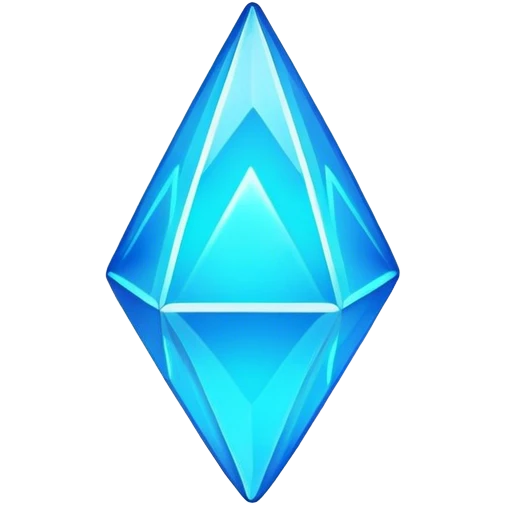neon blue glowing plumbob emoji