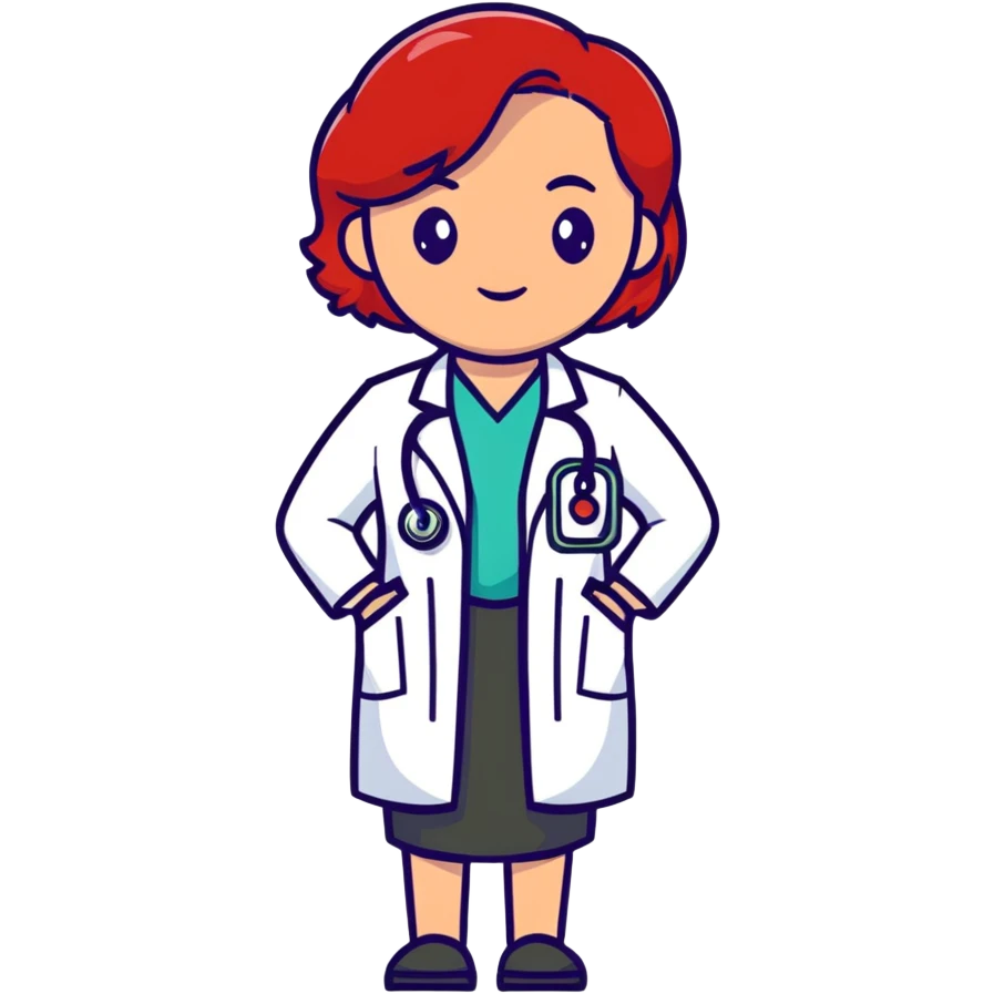 female doctor with red hair emoji