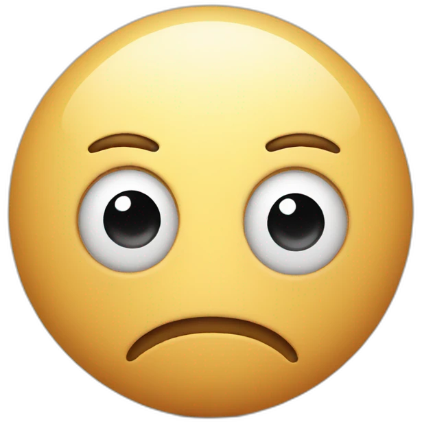 3d sphere with a cartoon thoughtful skin texture with big calm eyes emoji