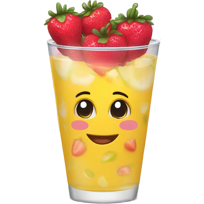 Vasos con fresas emoji