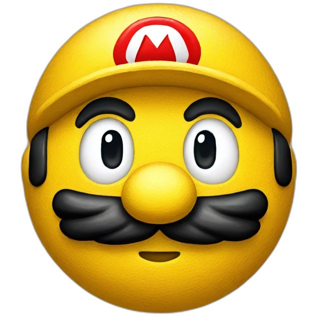 yellow emoji dressed as mario bros emoji