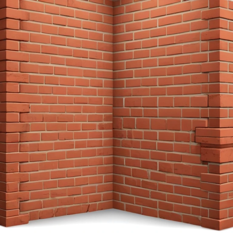 brick wall corner view, showing two sides meeting at a corner emoji
