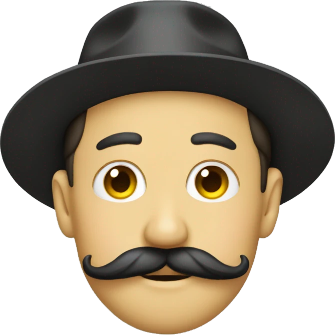 Handlebar mustache smiley emoji