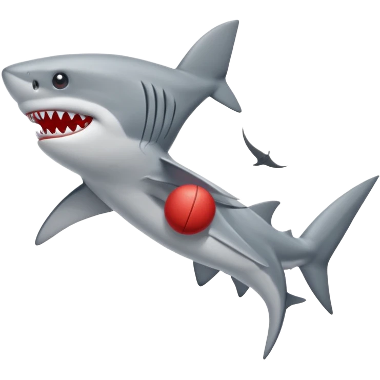 Q se vea más animado el tiburón  q sus tres patas tengan zapatillas nike color rojo emoji