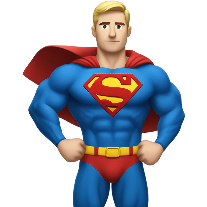 the superman with abs white man emoji