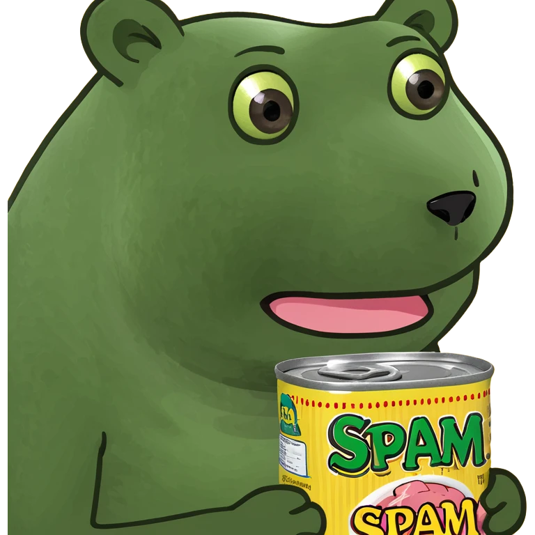 kawaii gloomy bear with SPAM emoji
