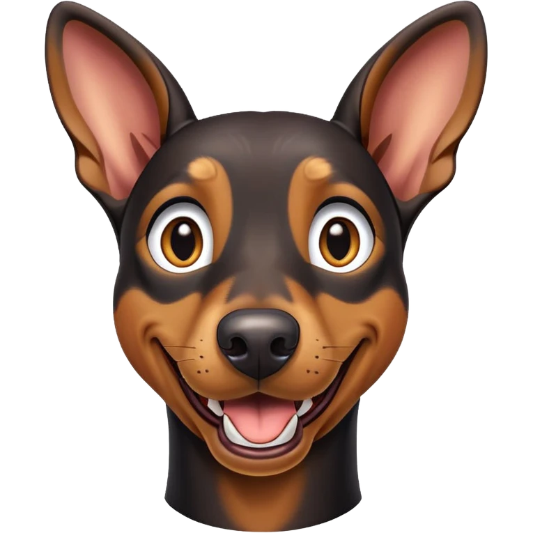 cinematic-comical-doberman pinscher-portrait-emoji,-head-tilted-dramatically-with-an-exaggeratedly-amused-expression,-featuring-a-vibrant-black and tan-fur-with-a-lively-sheen,-wide,-expressive-brown-eyes-filled-with-playful-disbelief emoji