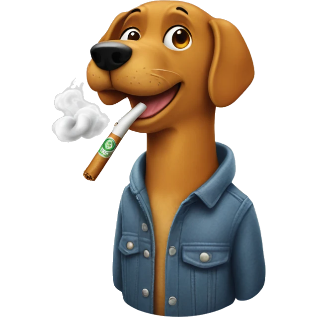 Catdog smoking a rolled cbd blunt emoji