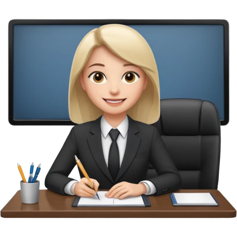 une image de 3/4 avec un recruteur à son bureau APS DE FACE DE 3/4 emoji