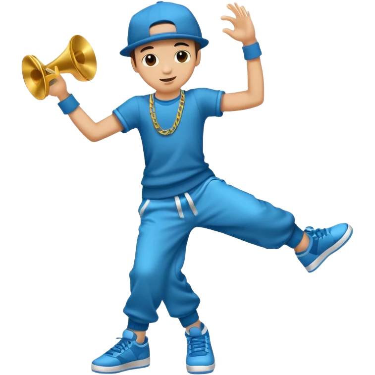 street dancer boy with music item emoji