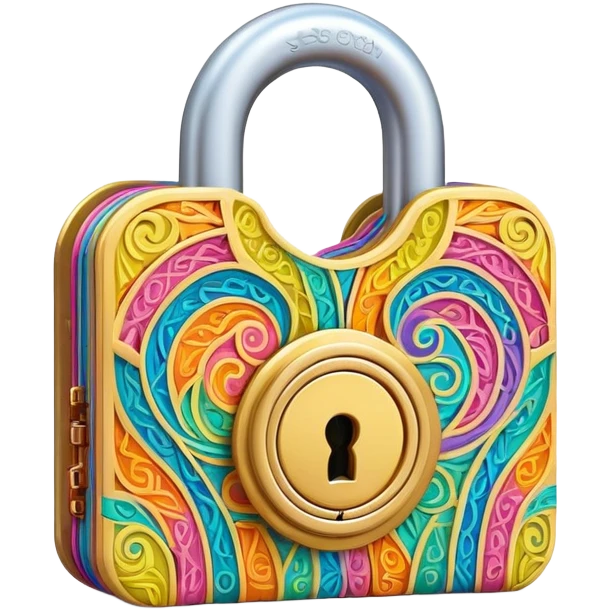 Paper padlock, a lock made out of folded paper emoji