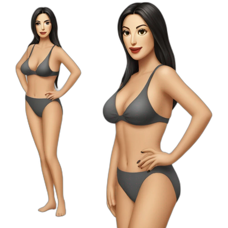 monica belucci wearing a swimsuit hyperrealistic emoji