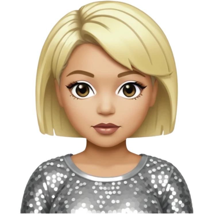 T-Boz from TLC with short blonde hair, silver outfit emoji