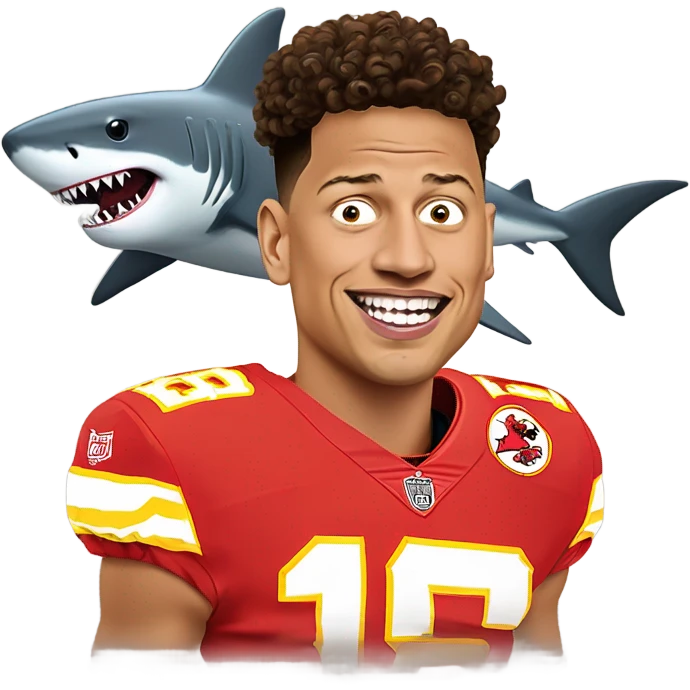 Shark eating Patrick Mahomes emoji