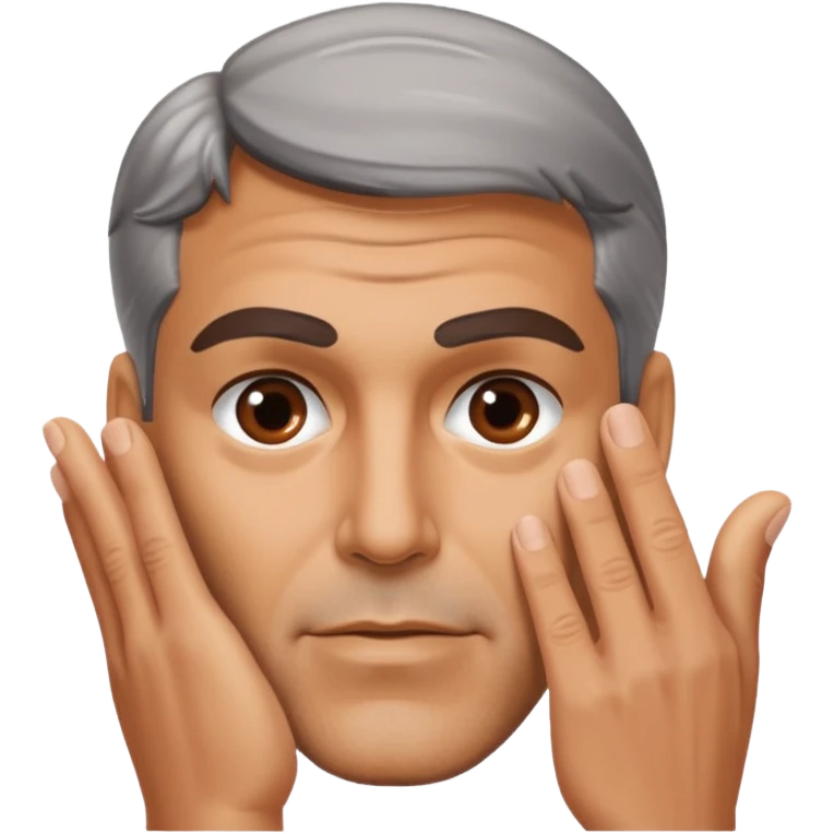 George clooney hand over his face emoji