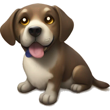 shadowed dog on wooden floor emoji