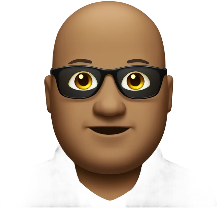 Fat bald man wearing sunglasses emoji