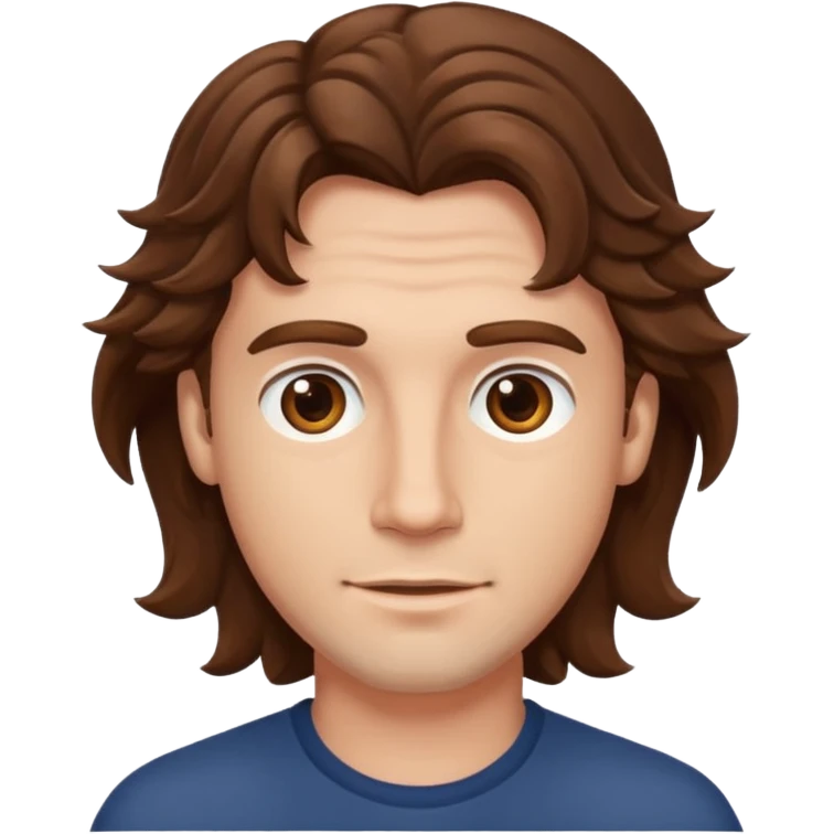a man with wavy brown hair emoji