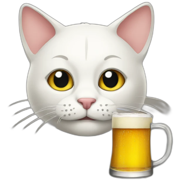 Ciper cat drinking beer emoji