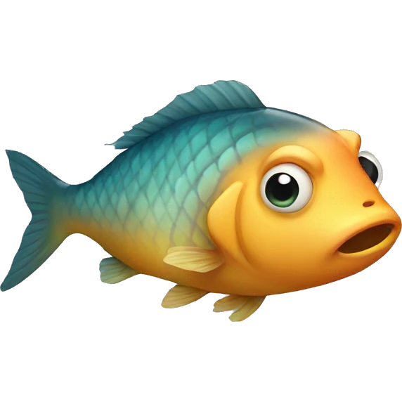 Fish having a fat emoji