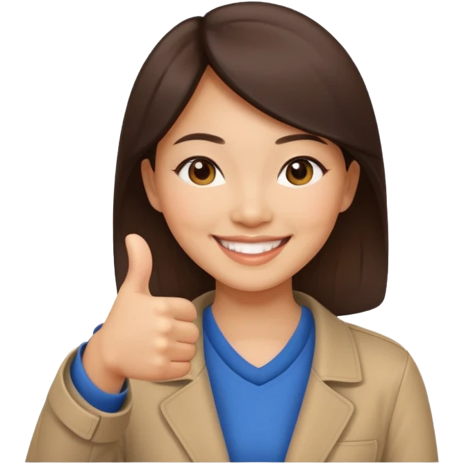 asian woman thumb up emoji