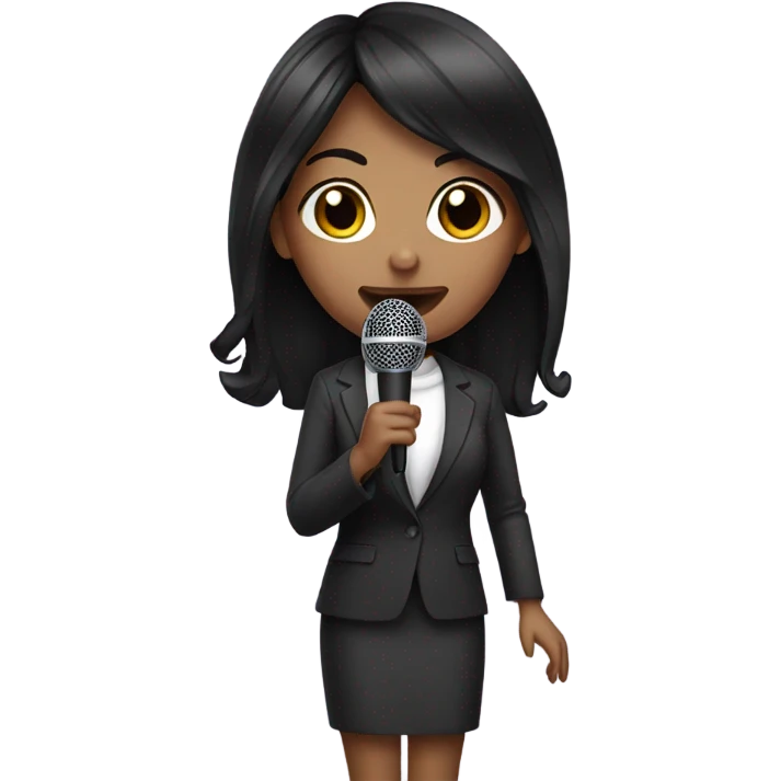 Black haired girl dropping microphone  emoji