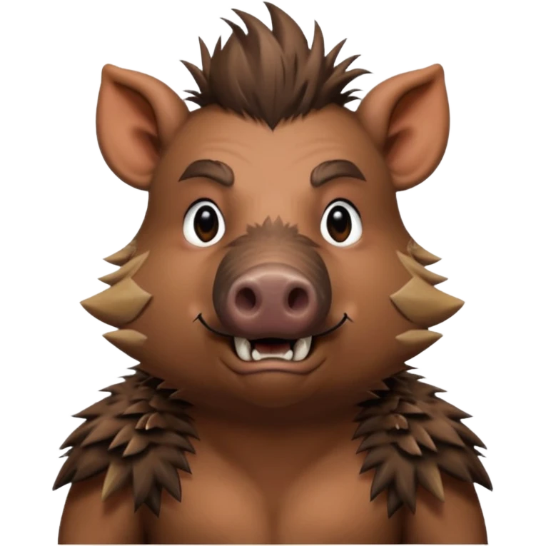 wild boar, punk hair, half body, standing emoji